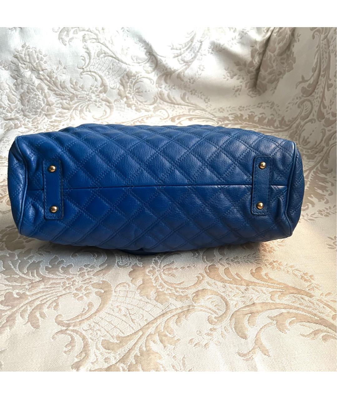 MARC JACOBS Синяя кожаная сумка с короткими ручками, фото 5