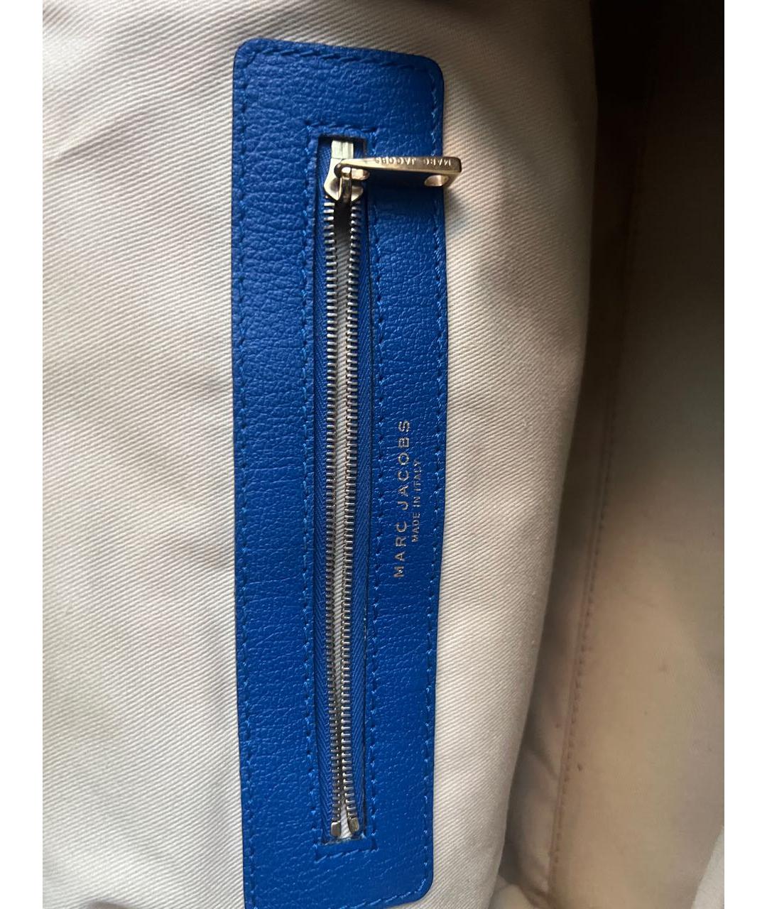 MARC JACOBS Синяя кожаная сумка с короткими ручками, фото 7