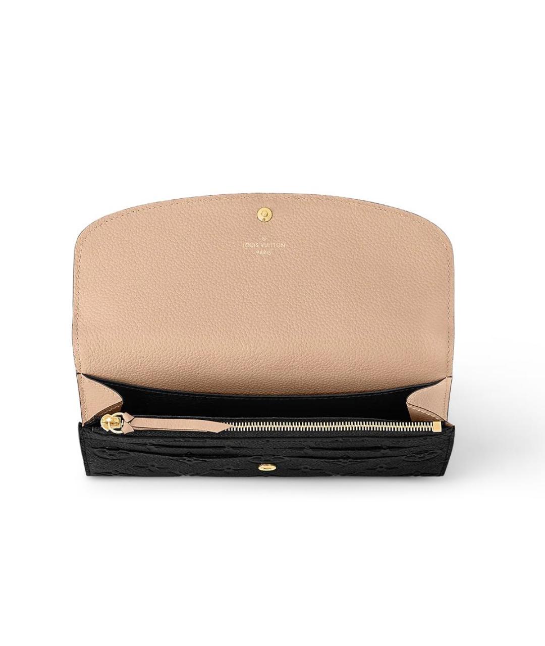 LOUIS VUITTON Черный кожаный кошелек, фото 3