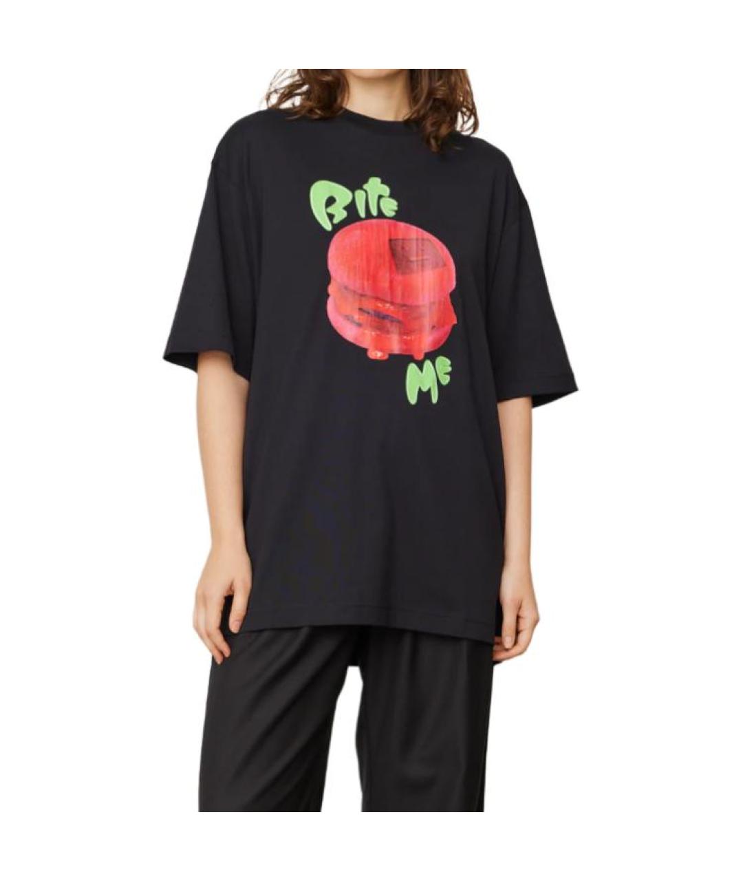 ACNE STUDIOS Черная хлопковая футболка, фото 3