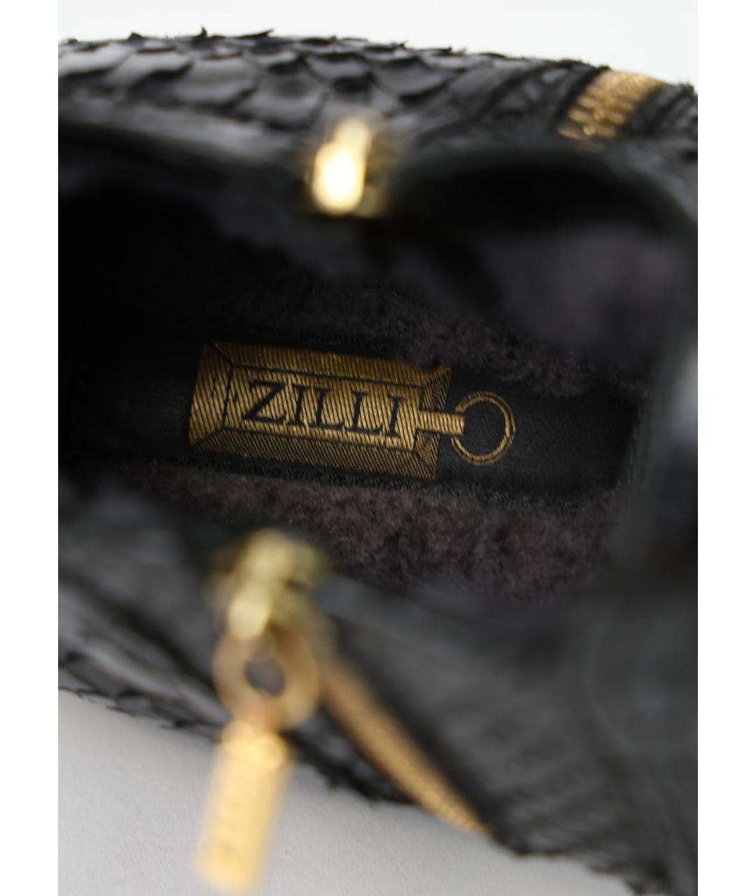 ZILLI Черные низкие ботинки из экзотической кожи, фото 5