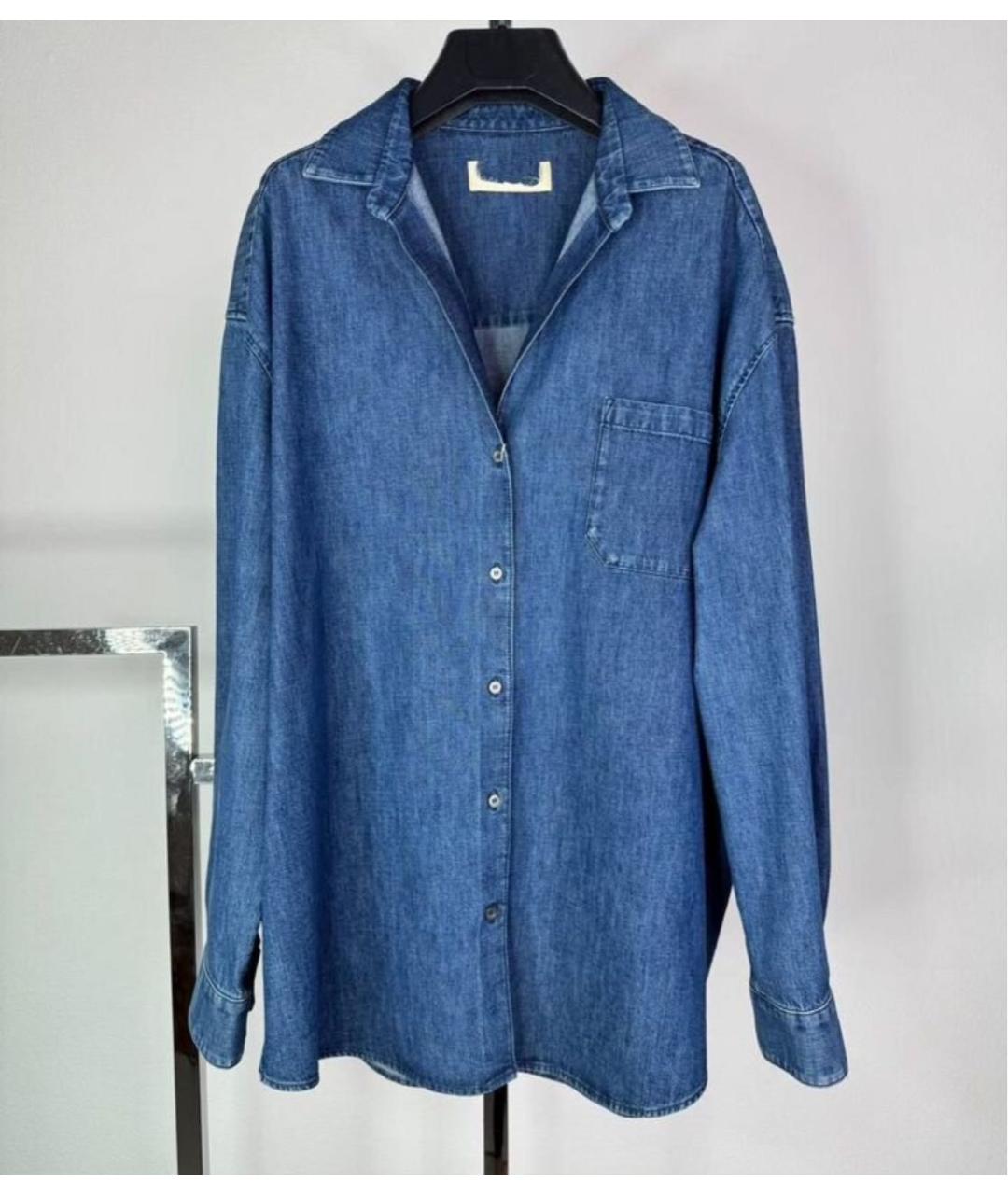 WEEKEND MAX MARA Синяя хлопковая рубашка, фото 7