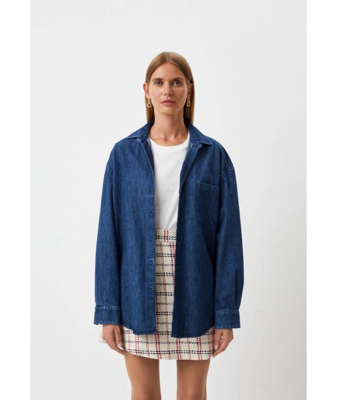 WEEKEND MAX MARA Синяя хлопковая рубашка, фото 6