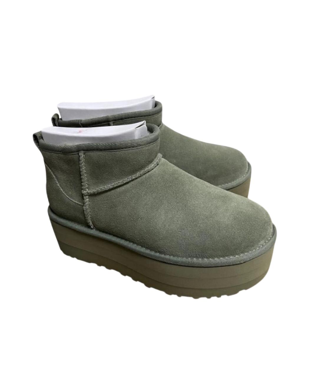 UGG AUSTRALIA Зеленые замшевые полусапоги, фото 6