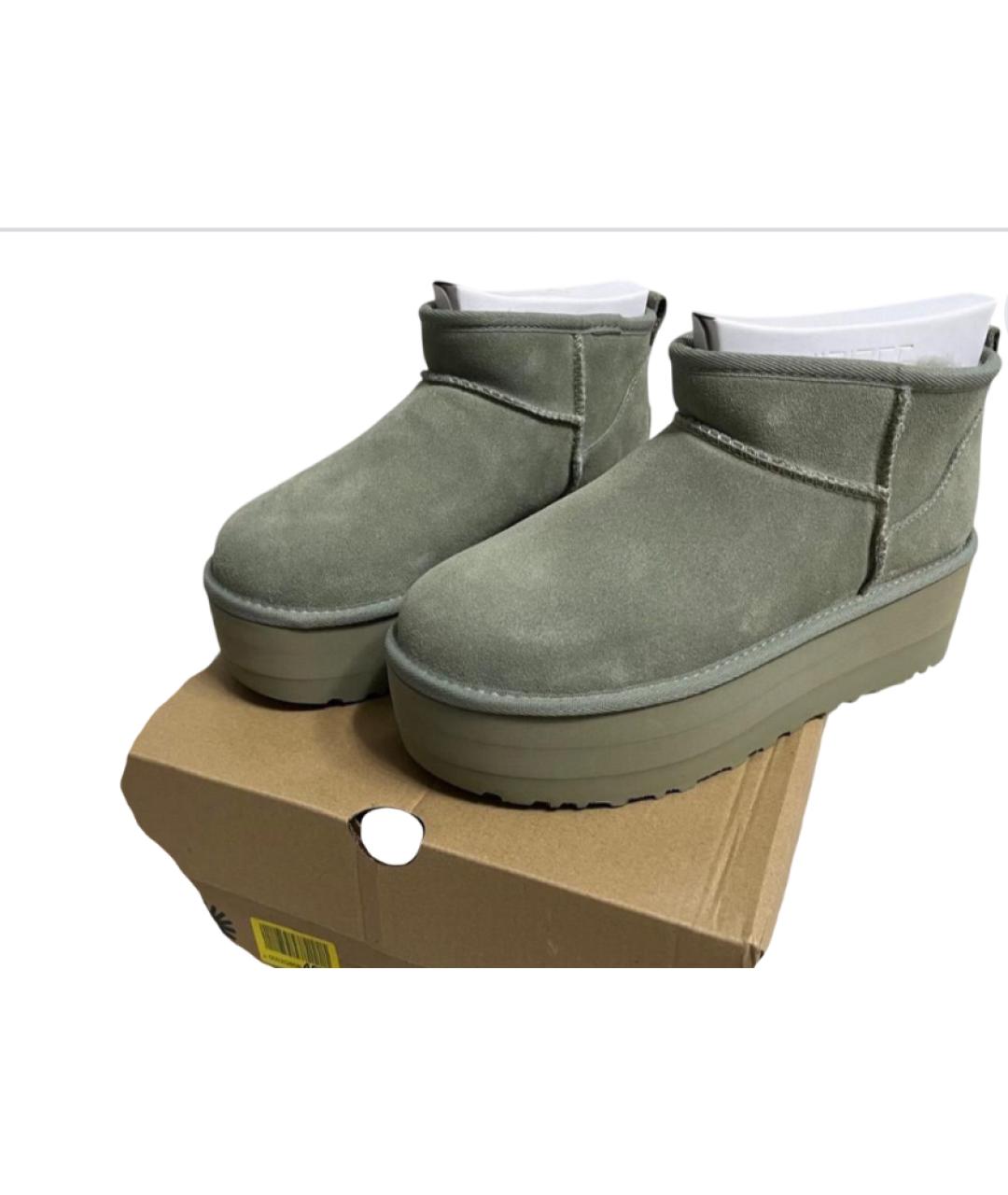UGG AUSTRALIA Зеленые замшевые полусапоги, фото 3
