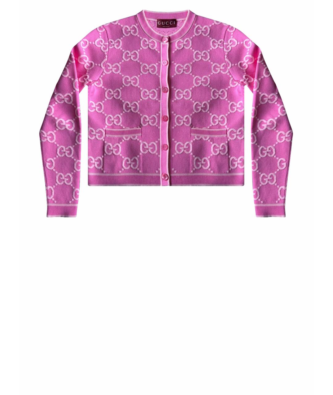 GUCCI Розовый хлопковый кардиган, фото 1