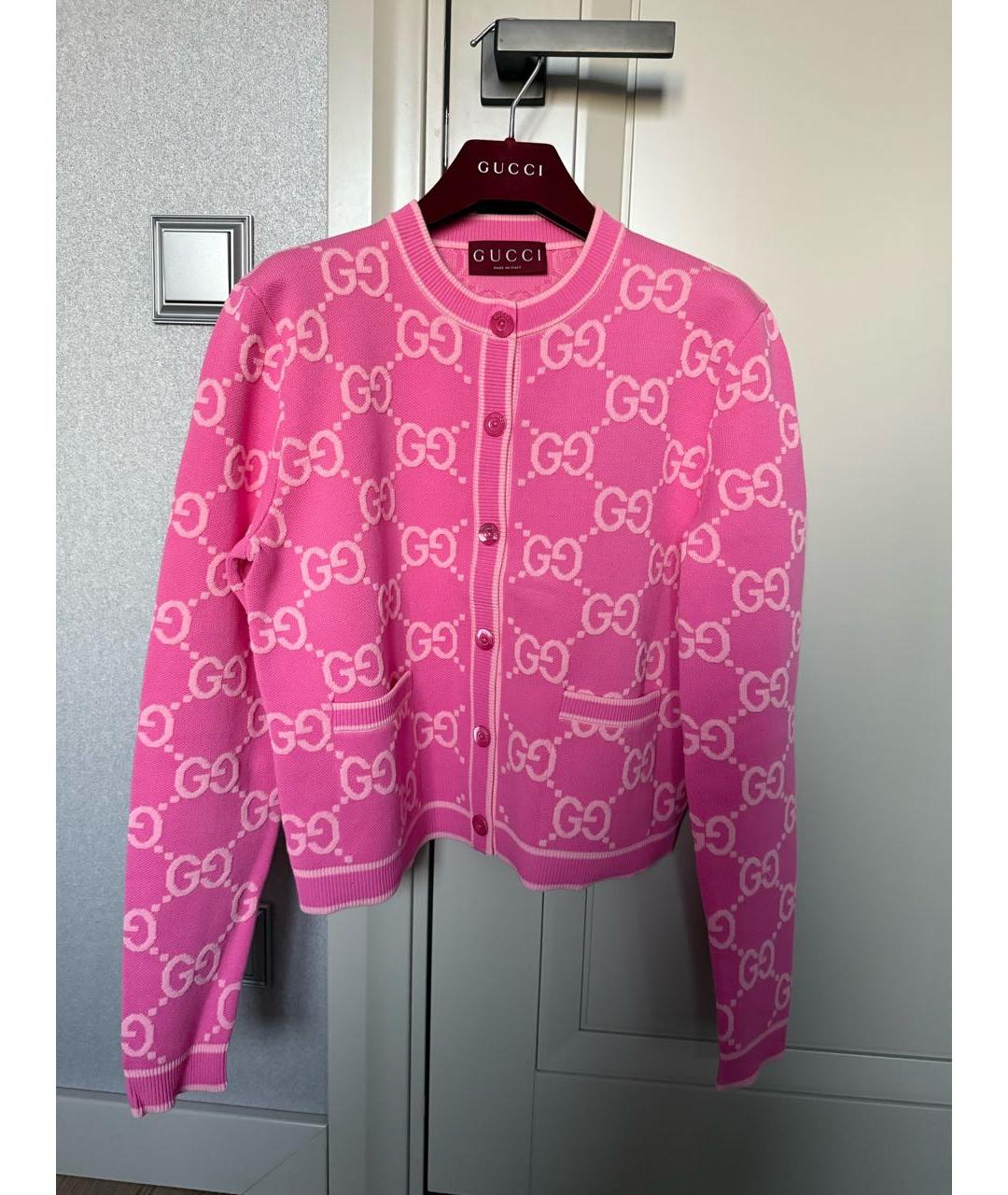 GUCCI Розовый хлопковый кардиган, фото 2