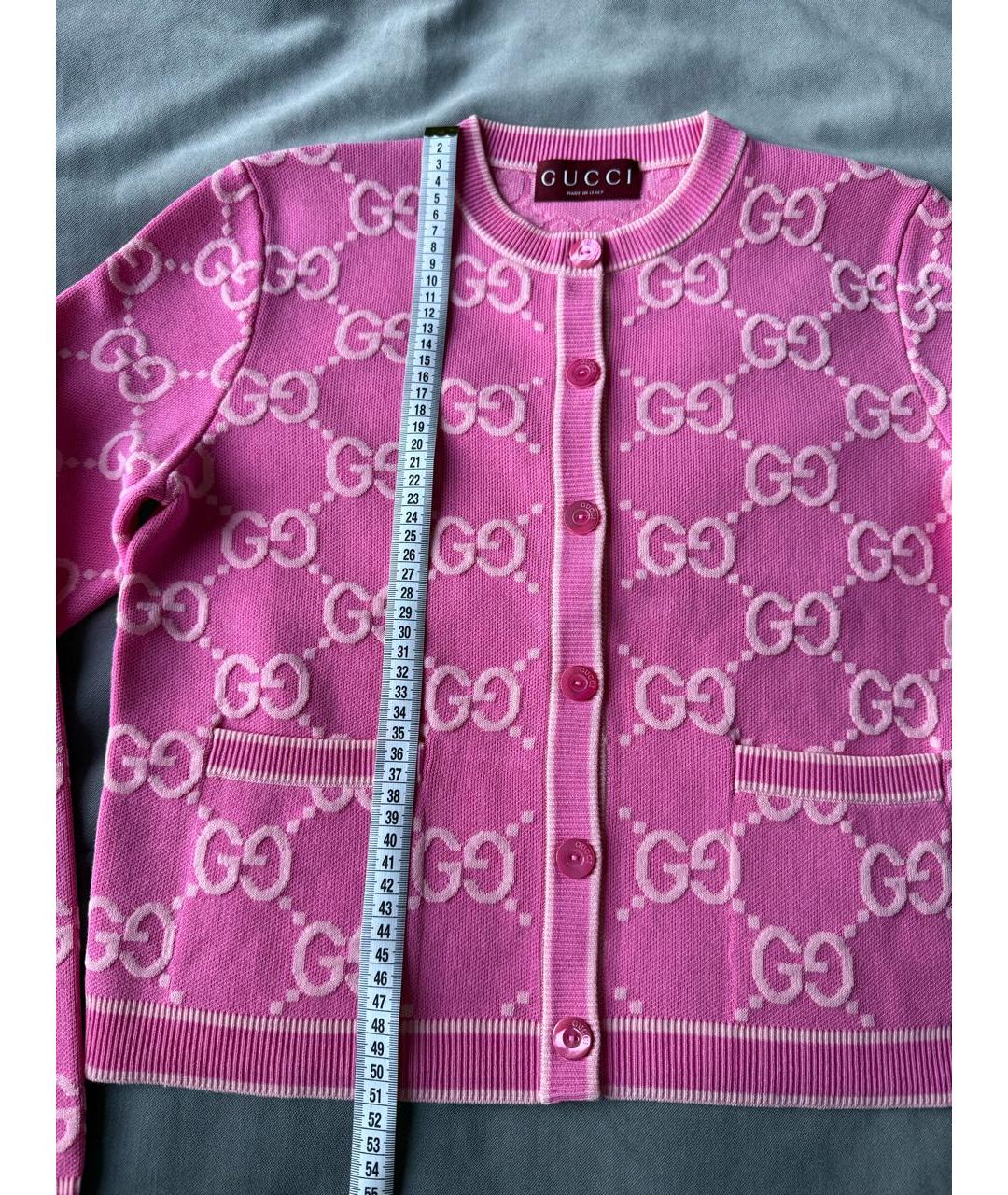 GUCCI Розовый хлопковый кардиган, фото 7