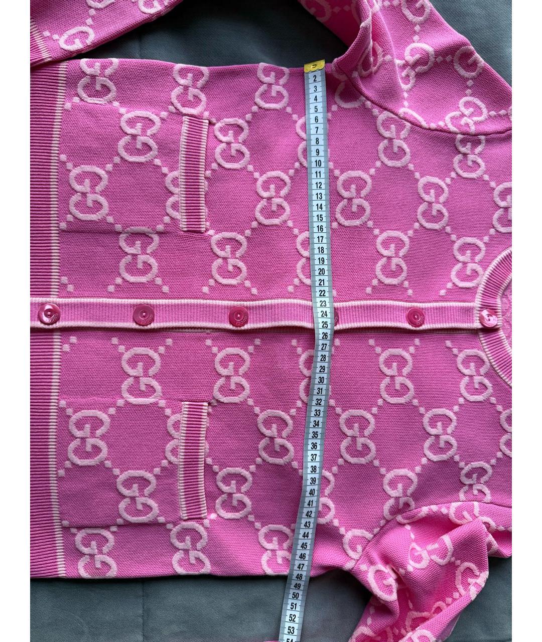 GUCCI Розовый хлопковый кардиган, фото 4