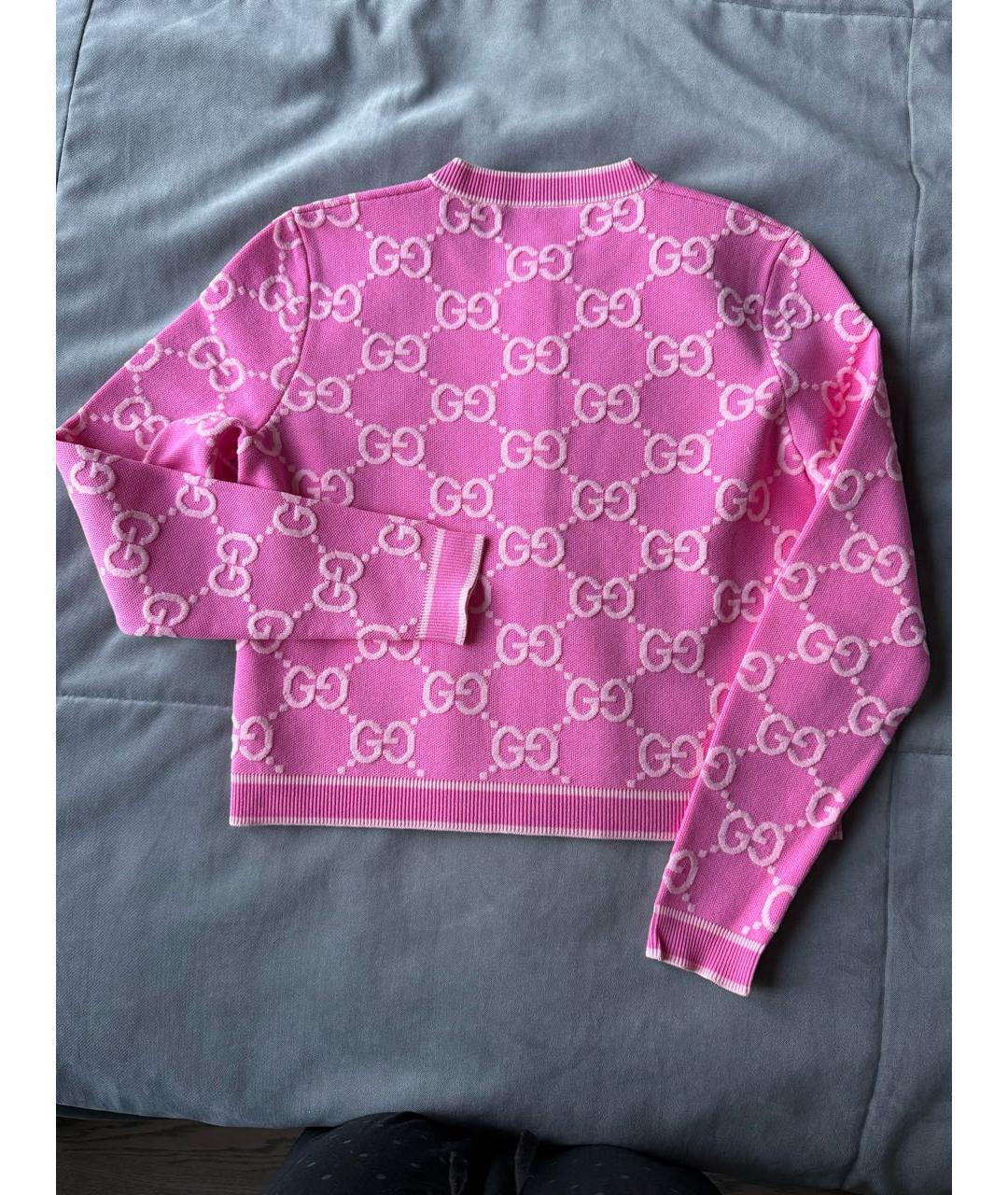 GUCCI Розовый хлопковый кардиган, фото 8