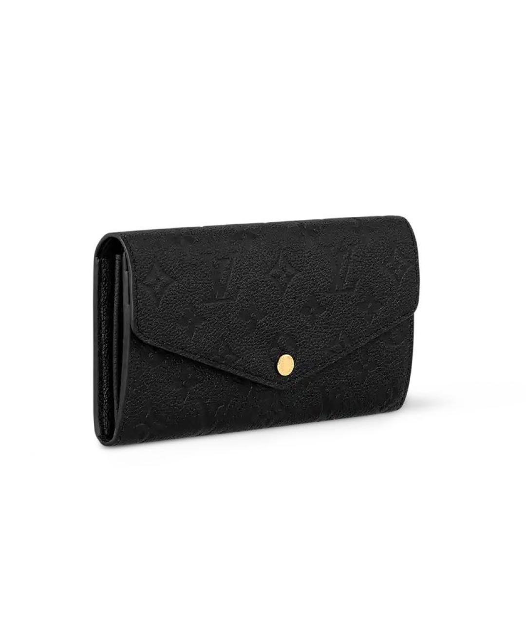 LOUIS VUITTON Черный кожаный кошелек, фото 3