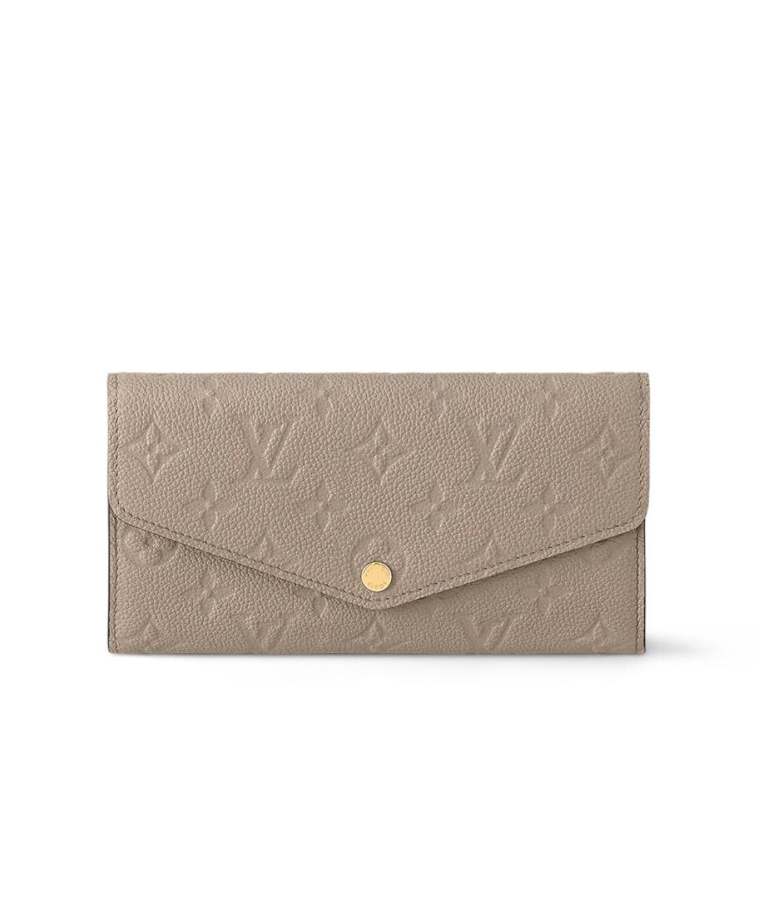 LOUIS VUITTON Бежевый кожаный кошелек, фото 1
