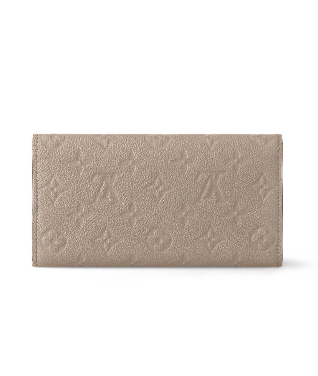 LOUIS VUITTON Бежевый кожаный кошелек, фото 6