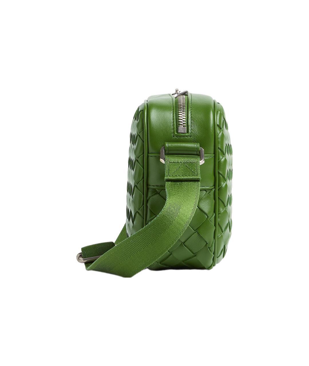 BOTTEGA VENETA Зеленая кожаная сумка на плечо, фото 2