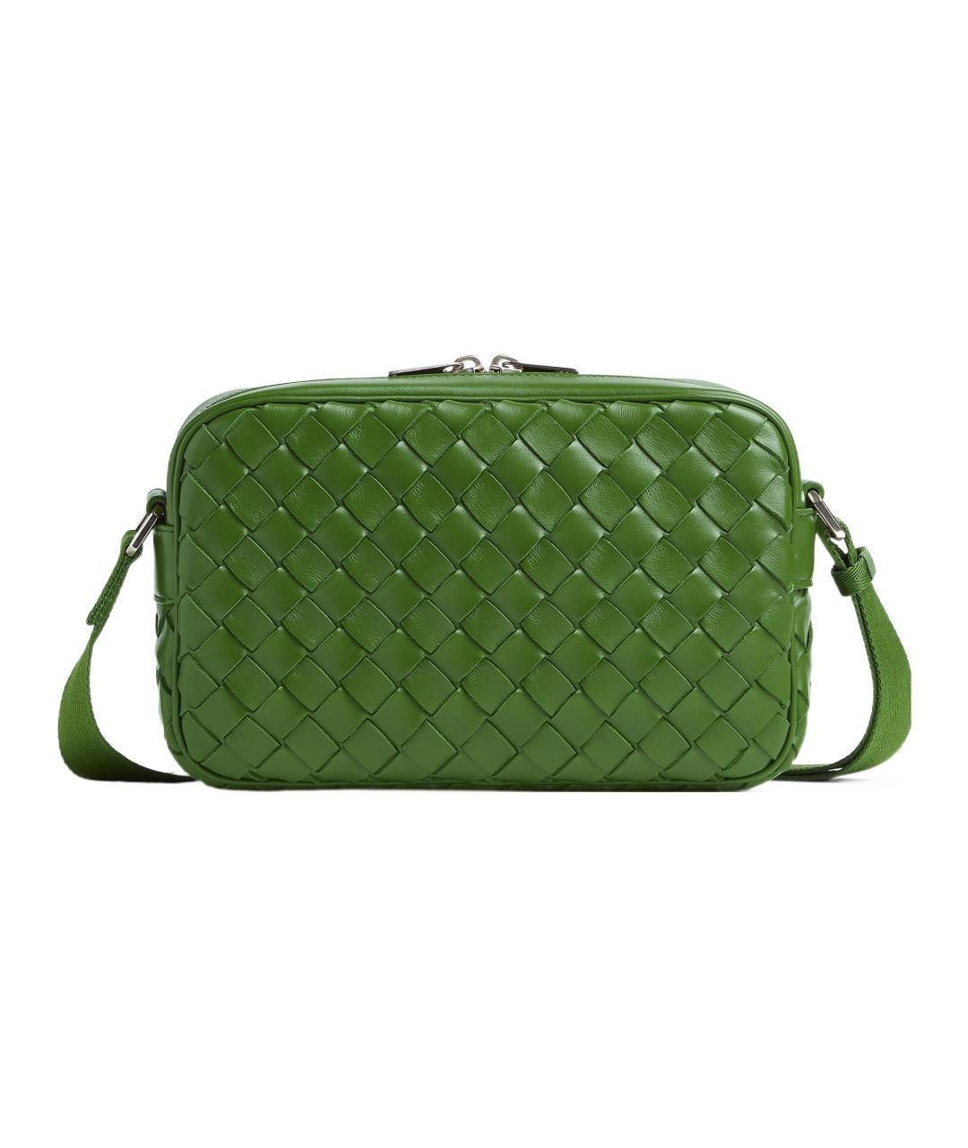 BOTTEGA VENETA Зеленая кожаная сумка на плечо, фото 1