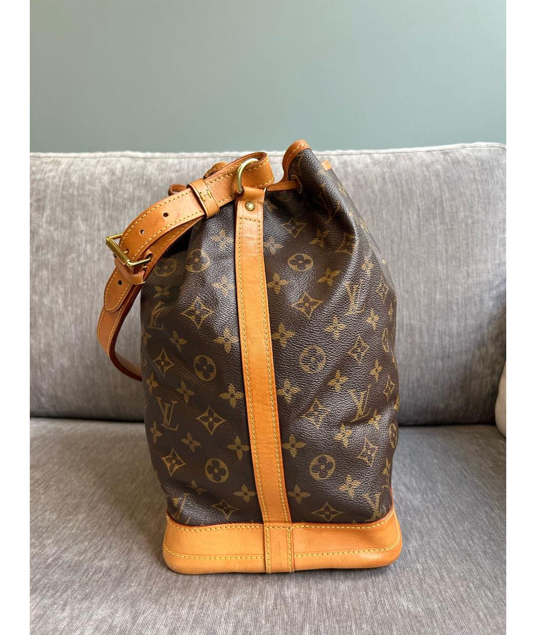 LOUIS VUITTON Коричневая кожаная сумка через плечо, фото 5