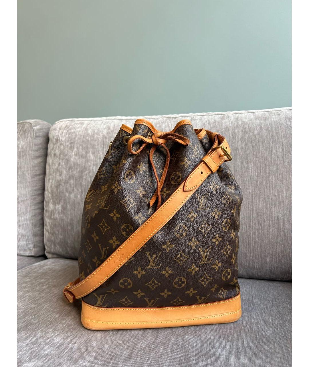 LOUIS VUITTON Коричневая кожаная сумка через плечо, фото 9