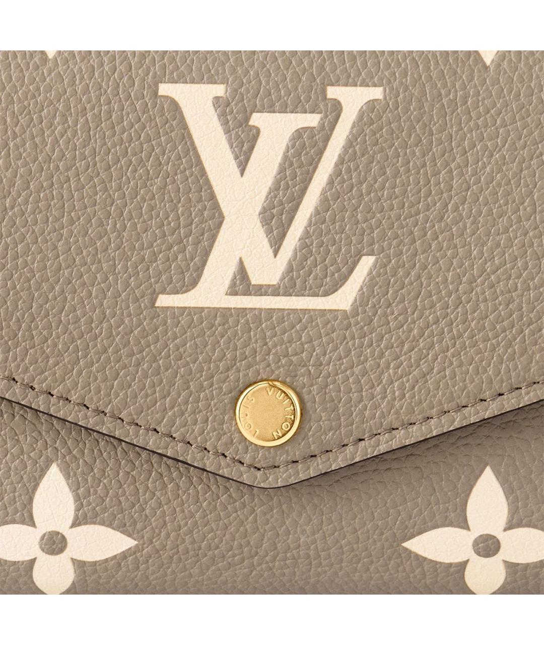 LOUIS VUITTON Бежевый кожаный кошелек, фото 5