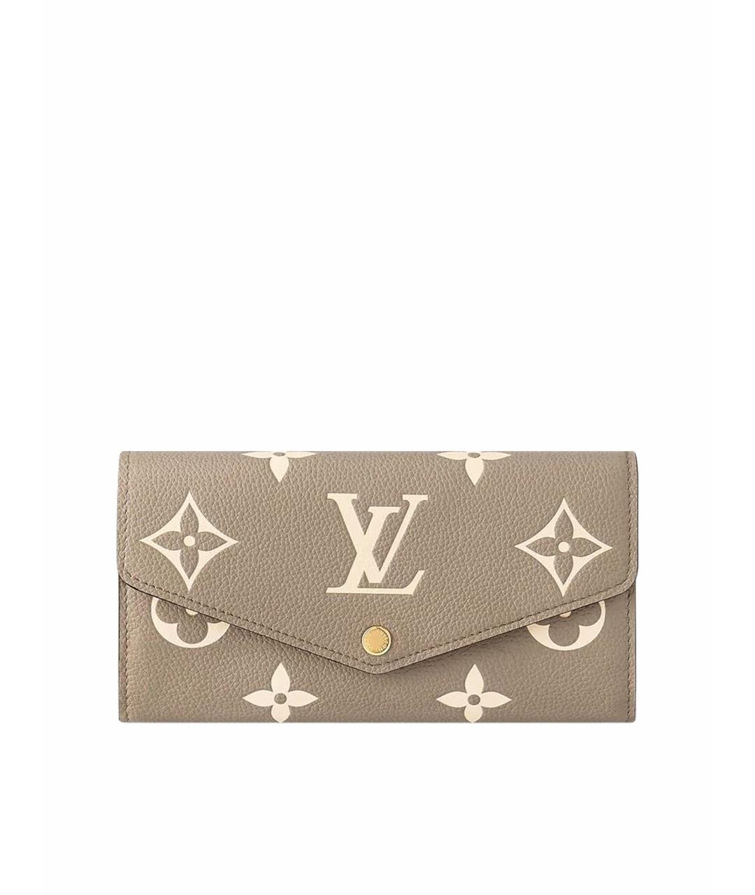 LOUIS VUITTON Бежевый кожаный кошелек, фото 1