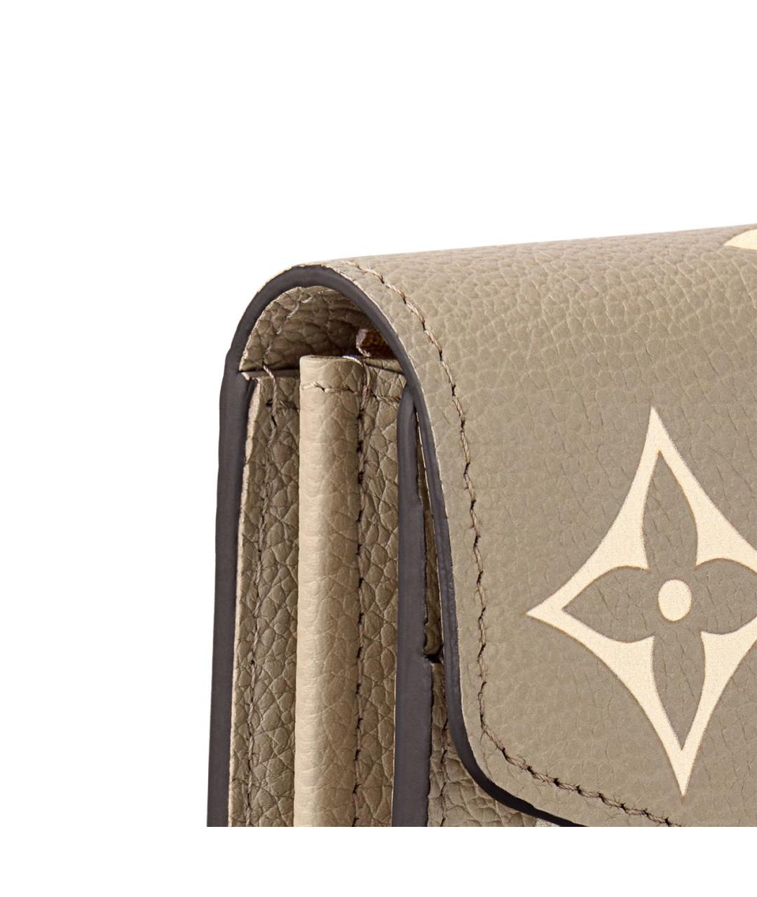 LOUIS VUITTON Бежевый кожаный кошелек, фото 2