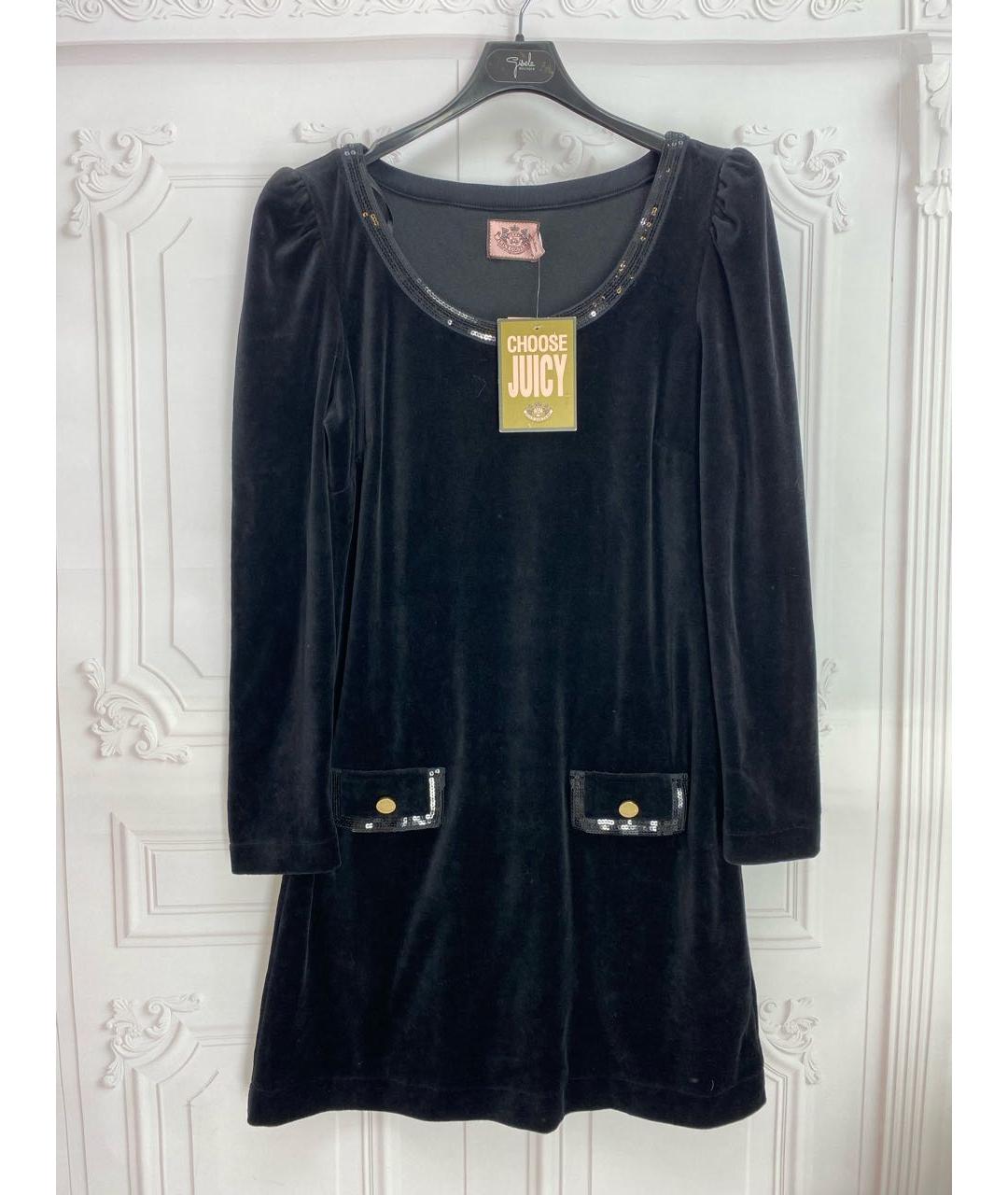 JUICY COUTURE Черное хлопковое повседневное платье, фото 5