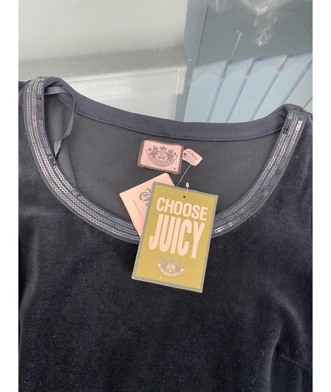 JUICY COUTURE Черное хлопковое повседневное платье, фото 3