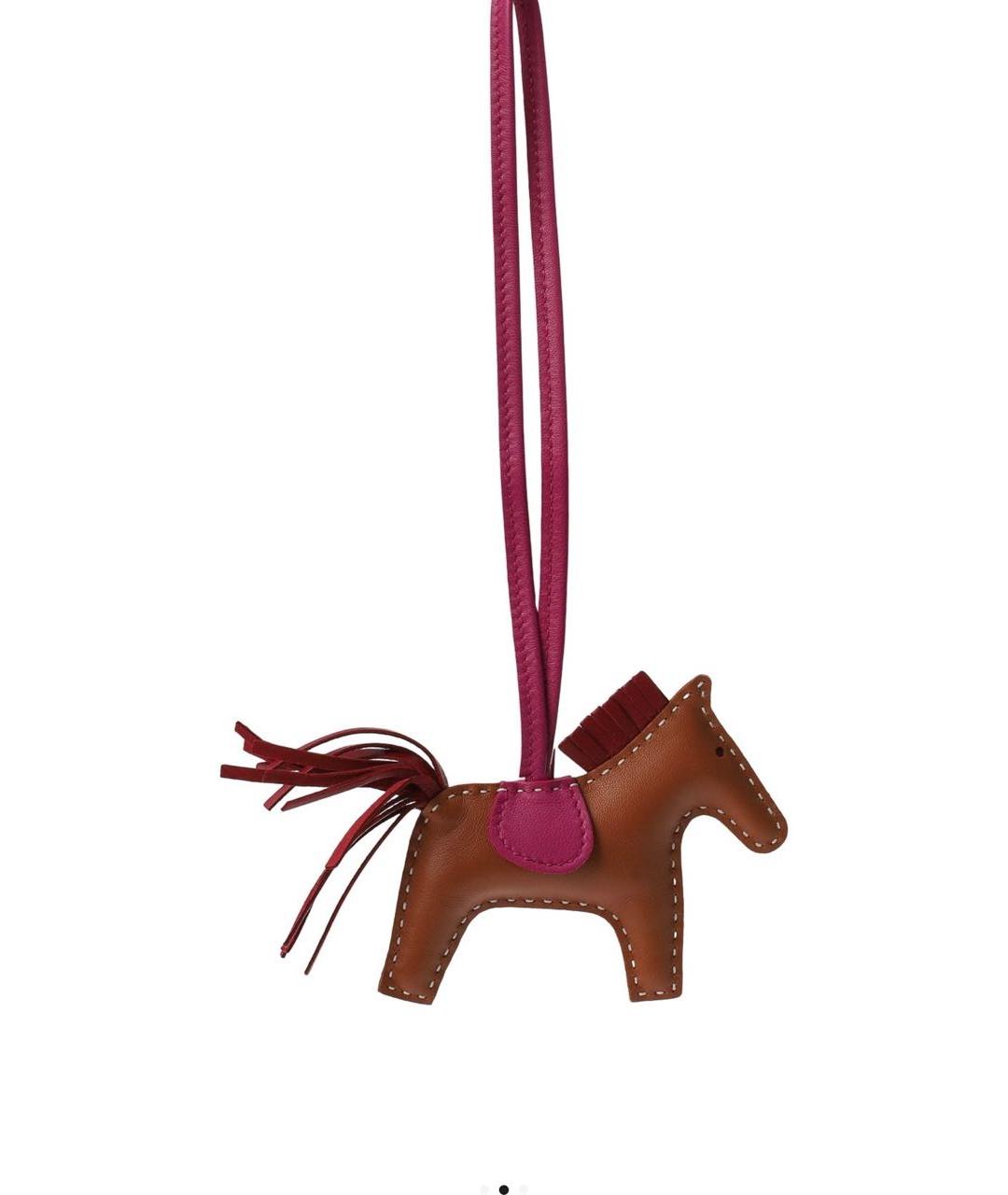 HERMES Розовый брелок, фото 3