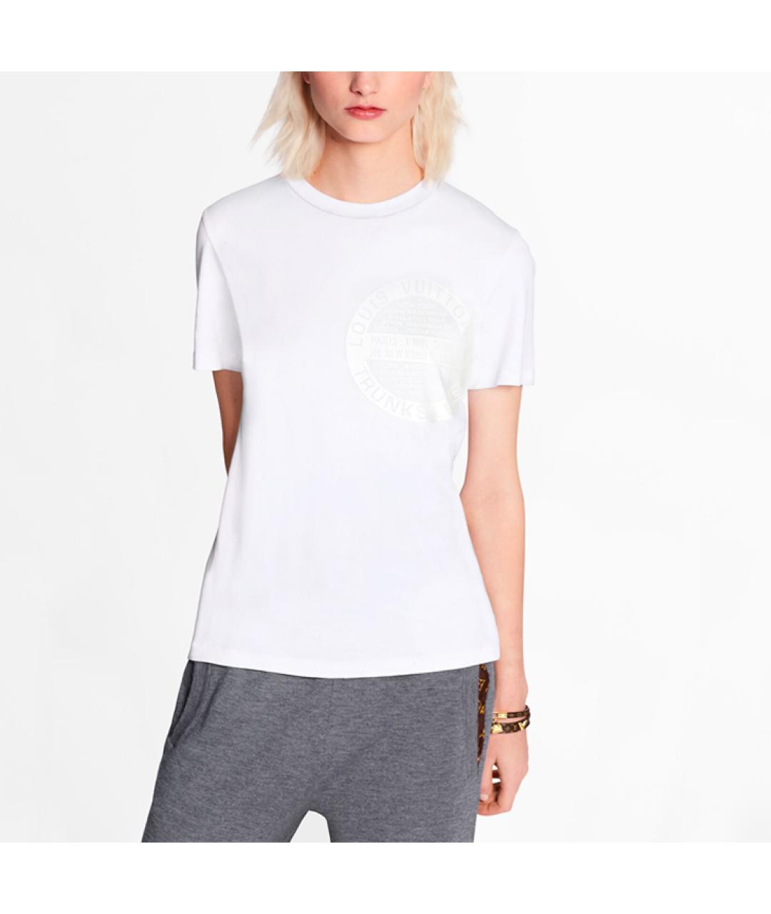 LOUIS VUITTON Белая хлопковая футболка, фото 2