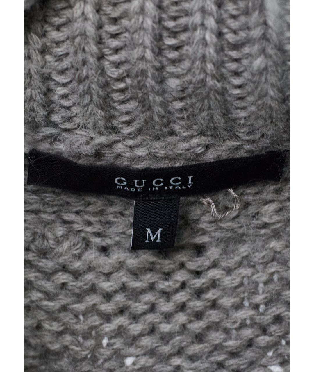 GUCCI Серый шерстяной кардиган, фото 3