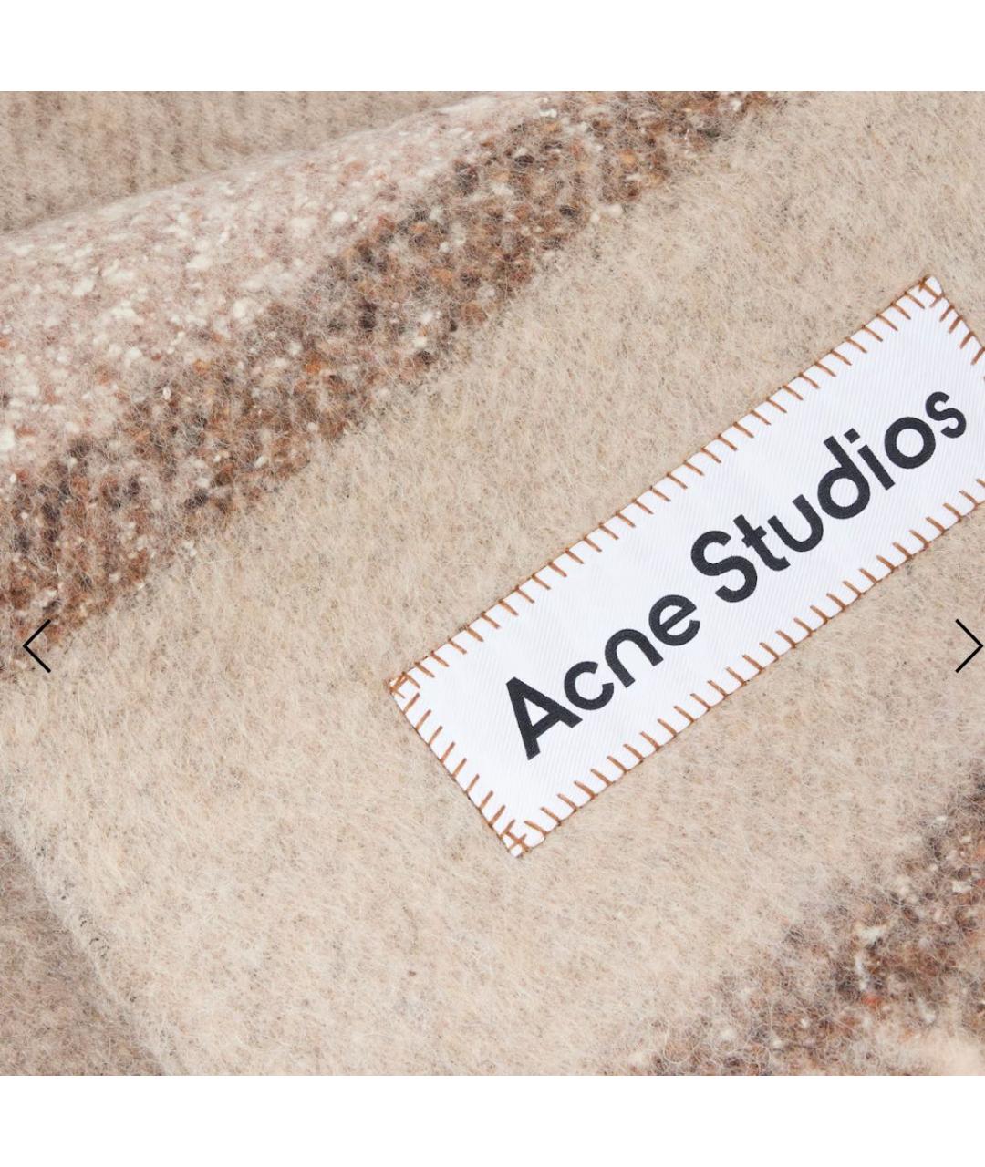 ACNE STUDIOS Бежевый шерстяной шарф, фото 2