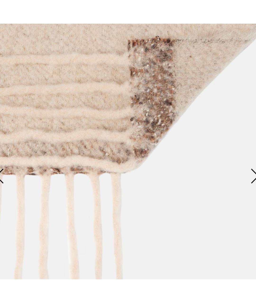 ACNE STUDIOS Бежевый шерстяной шарф, фото 3