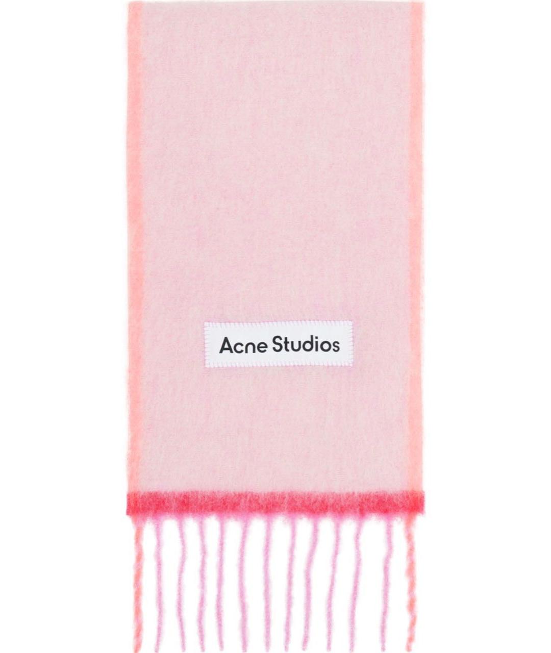 ACNE STUDIOS Розовый шерстяной шарф, фото 1