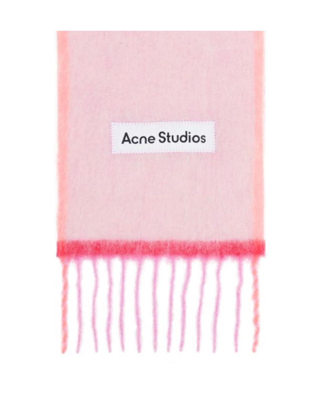 ACNE STUDIOS Розовый шерстяной шарф, фото 2
