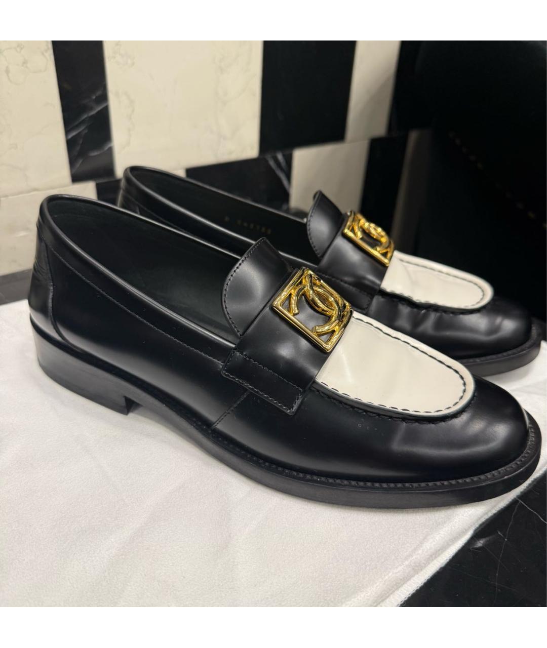 CHANEL Черные кожаные лоферы, фото 5
