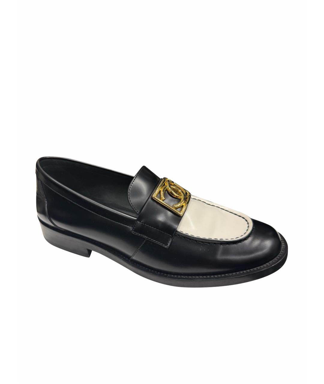 CHANEL Черные кожаные лоферы, фото 1