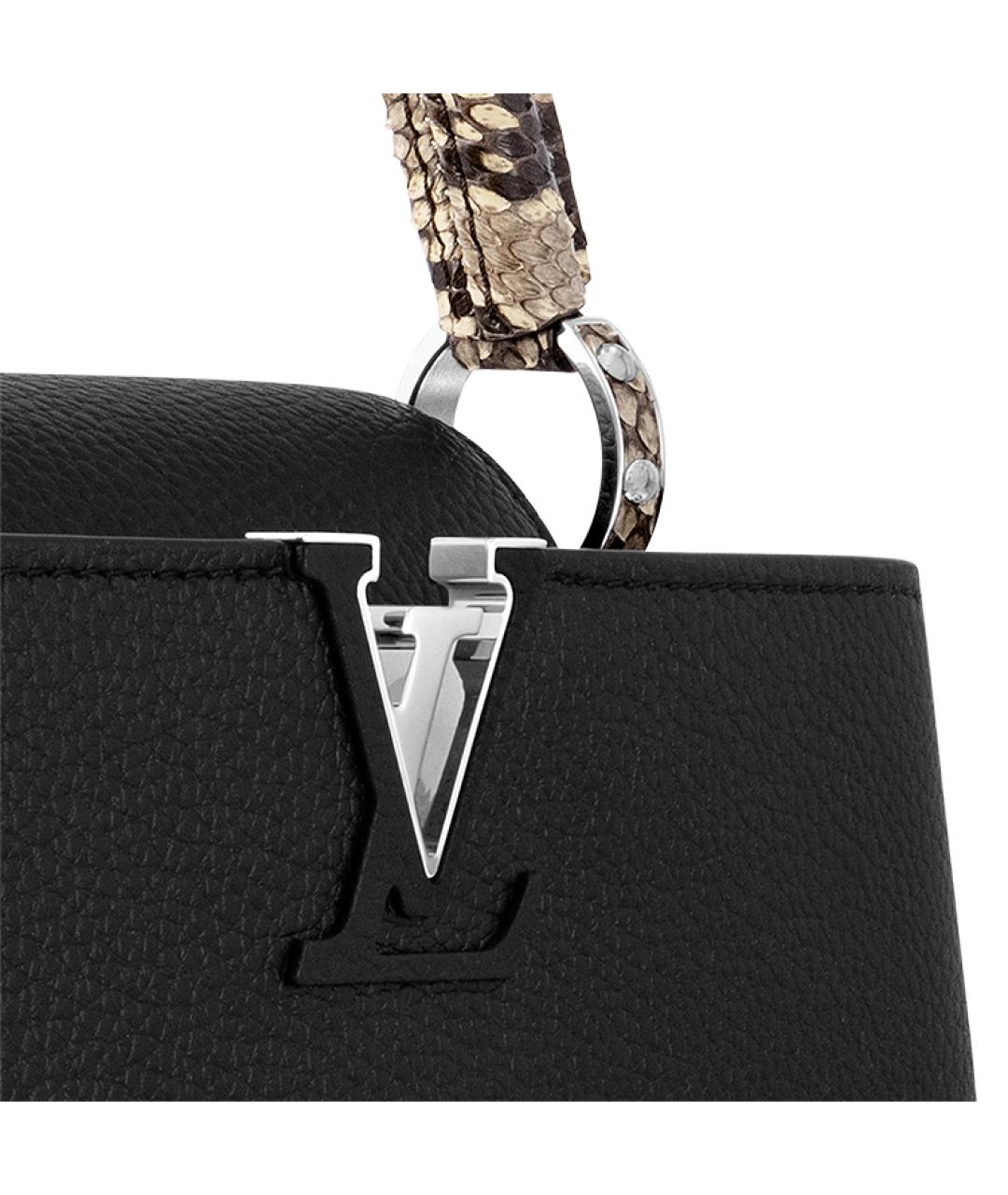 LOUIS VUITTON Черная кожаная сумка через плечо, фото 6