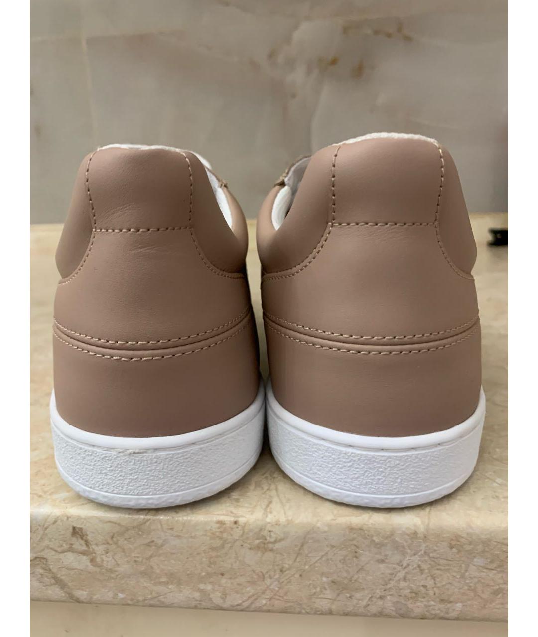 CHRISTIAN DIOR Бежевые кожаные кроссовки, фото 4