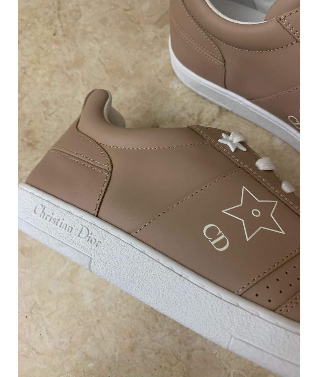 CHRISTIAN DIOR Бежевые кожаные кроссовки, фото 5