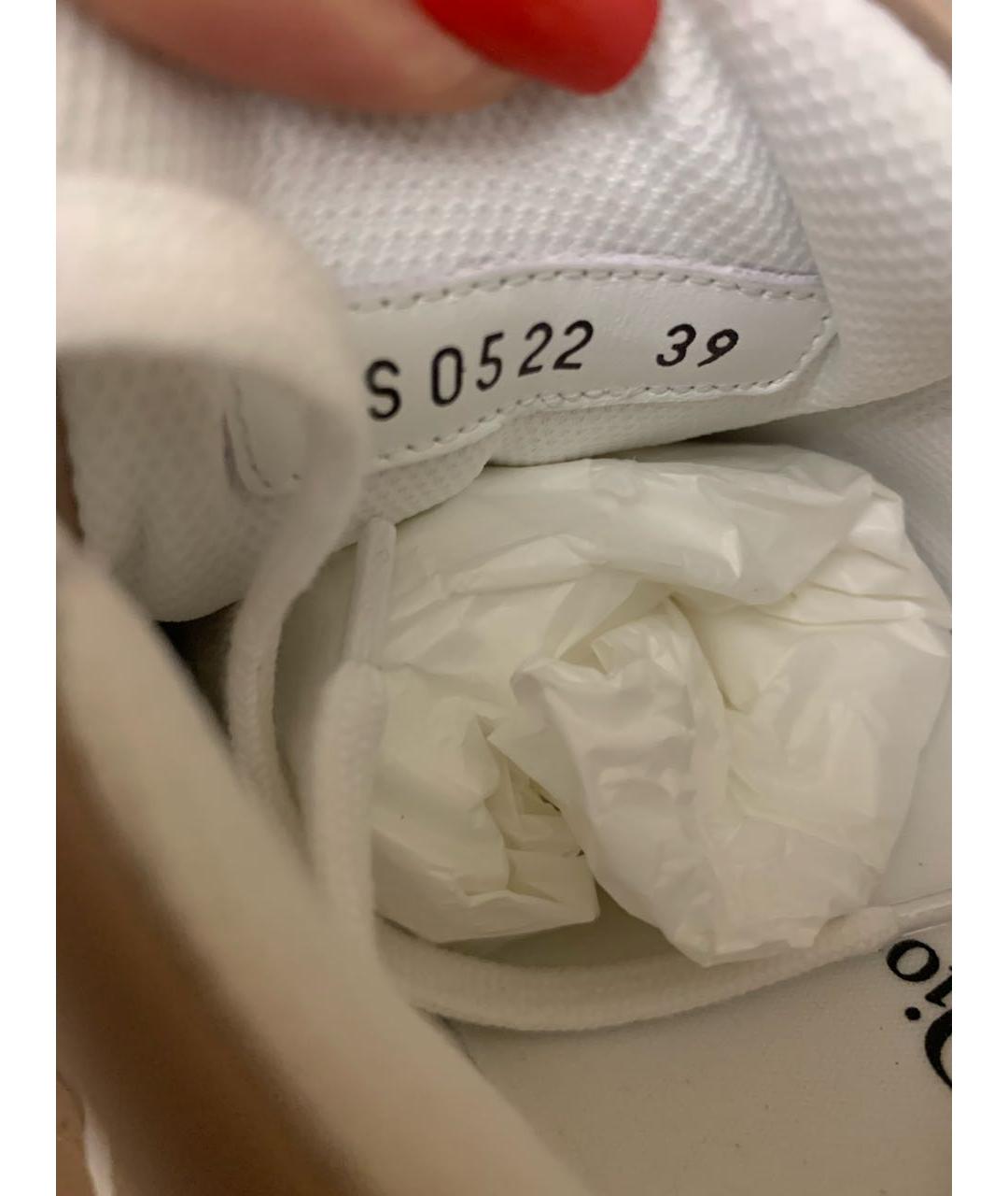 CHRISTIAN DIOR Бежевые кожаные кроссовки, фото 7