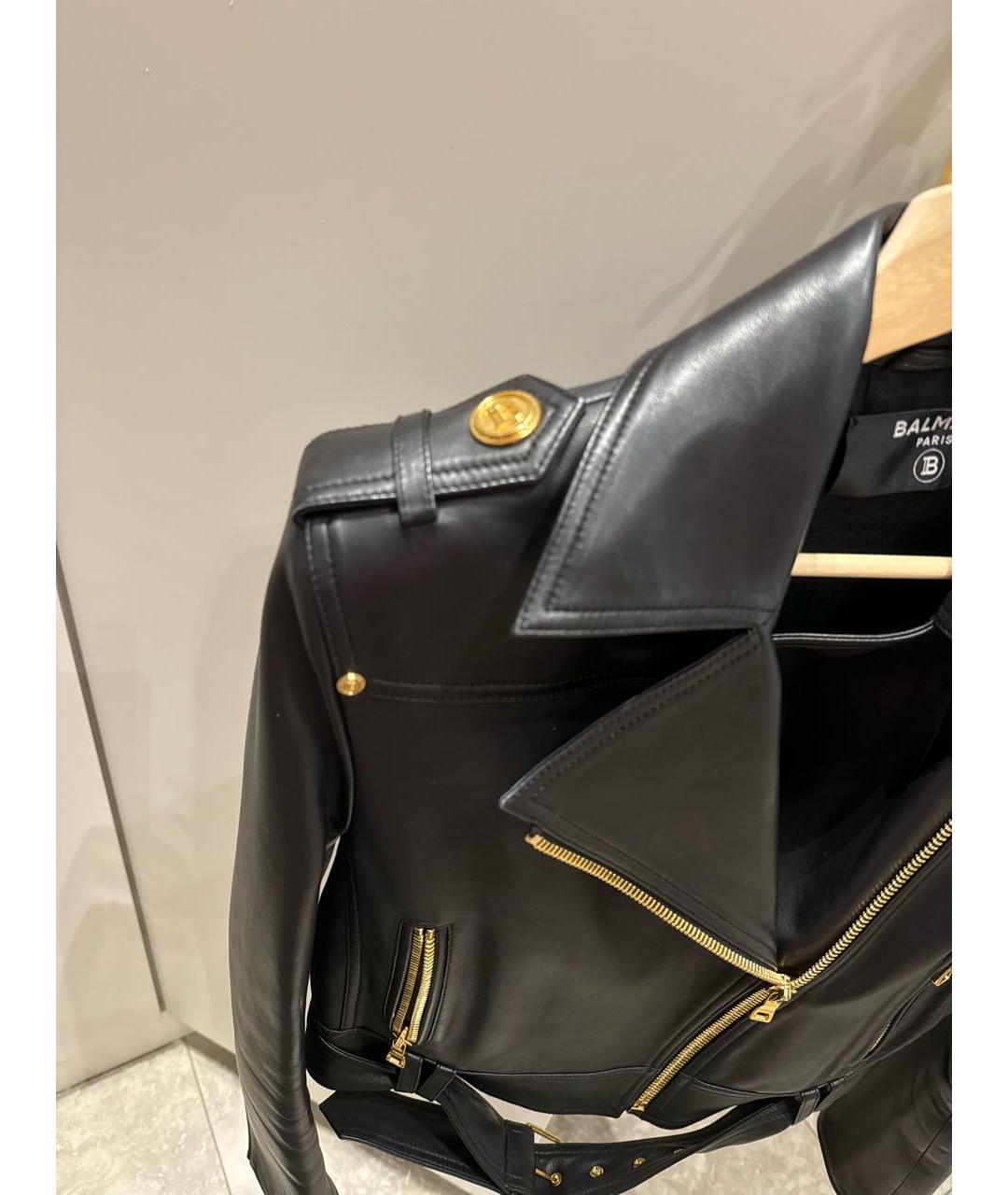 BALMAIN Черная кожаная куртка, фото 4