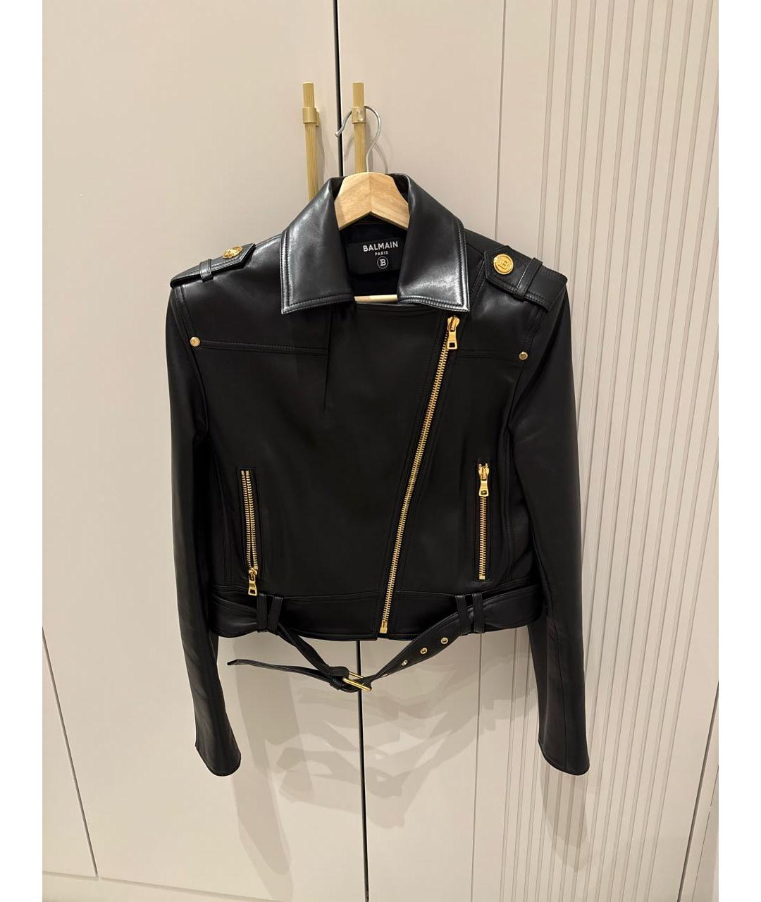 BALMAIN Черная кожаная куртка, фото 5