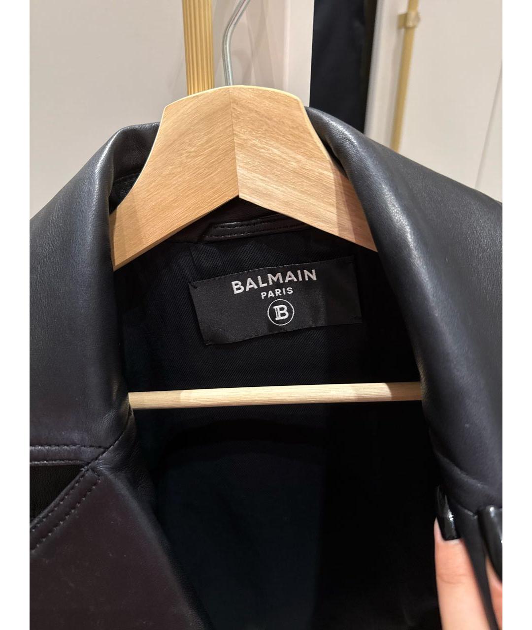 BALMAIN Черная кожаная куртка, фото 3
