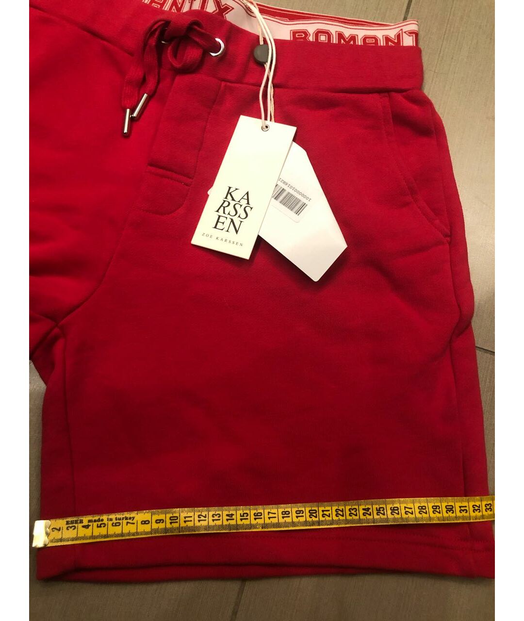 ZOE KARSSEN Красные хлопко-эластановые шорты, фото 8