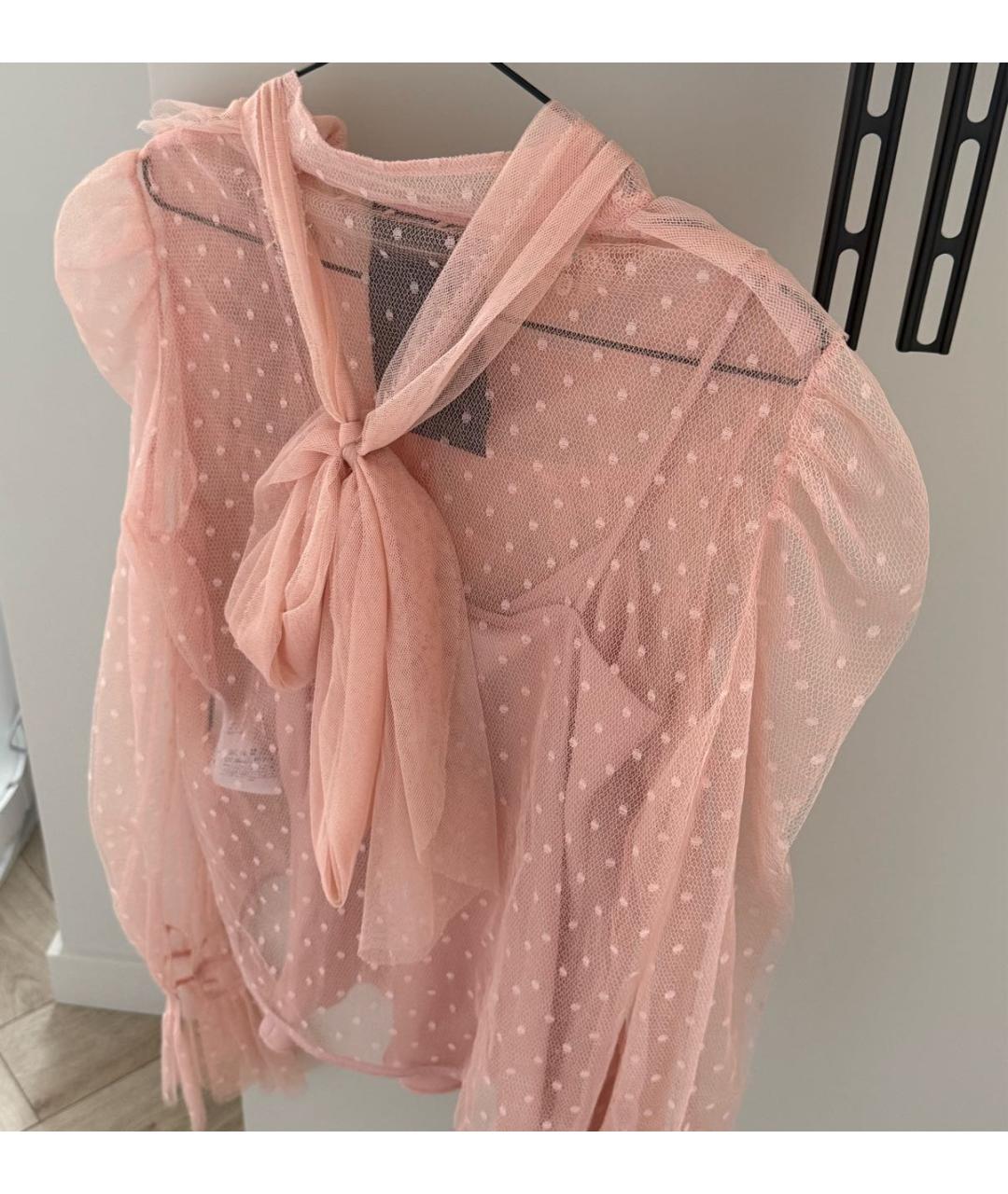 RED VALENTINO Коралловая шелковая блузы, фото 4