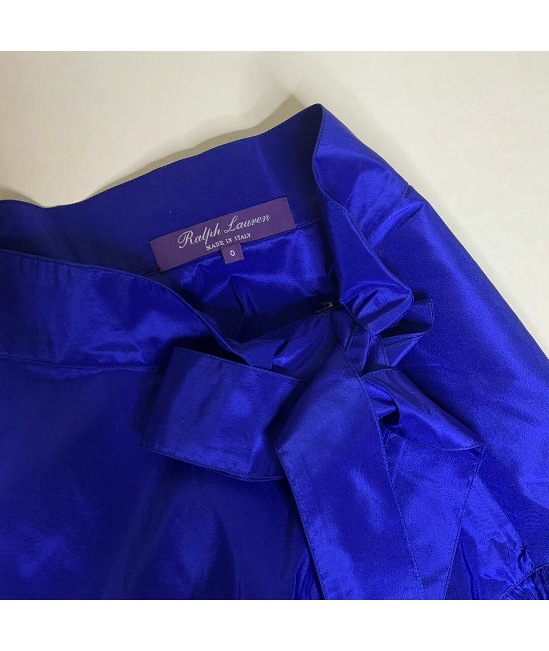 RALPH LAUREN Синяя шелковая юбка миди, фото 3