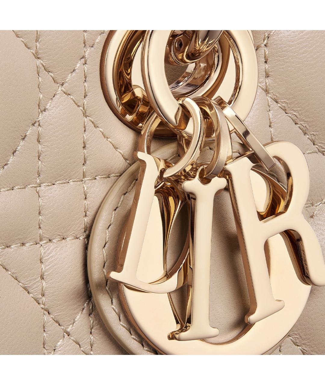 CHRISTIAN DIOR Бежевая сумка с короткими ручками, фото 7