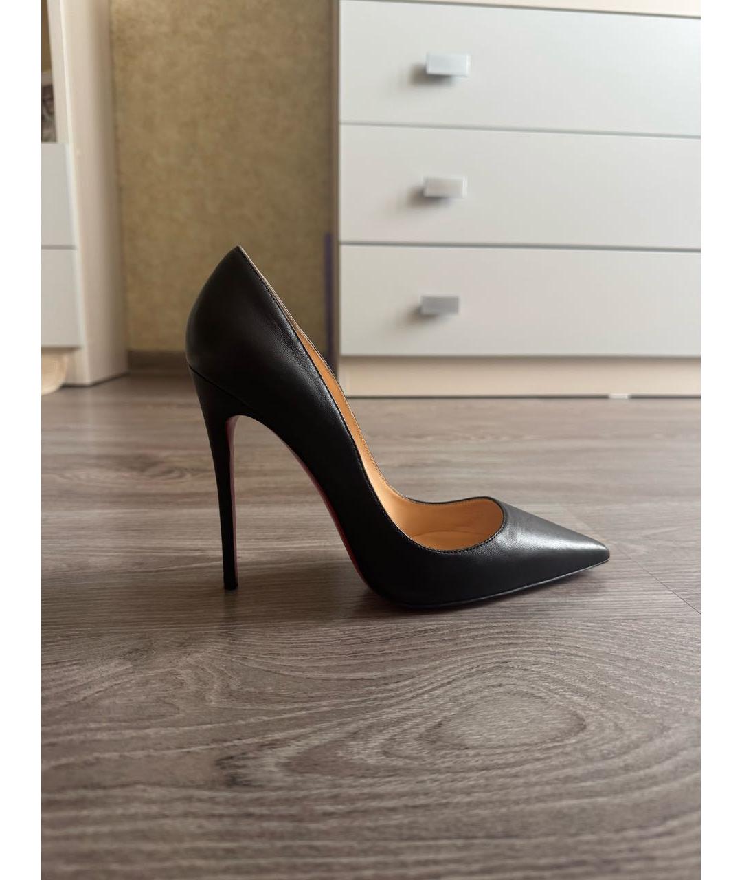 CHRISTIAN LOUBOUTIN Черные кожаные туфли, фото 5