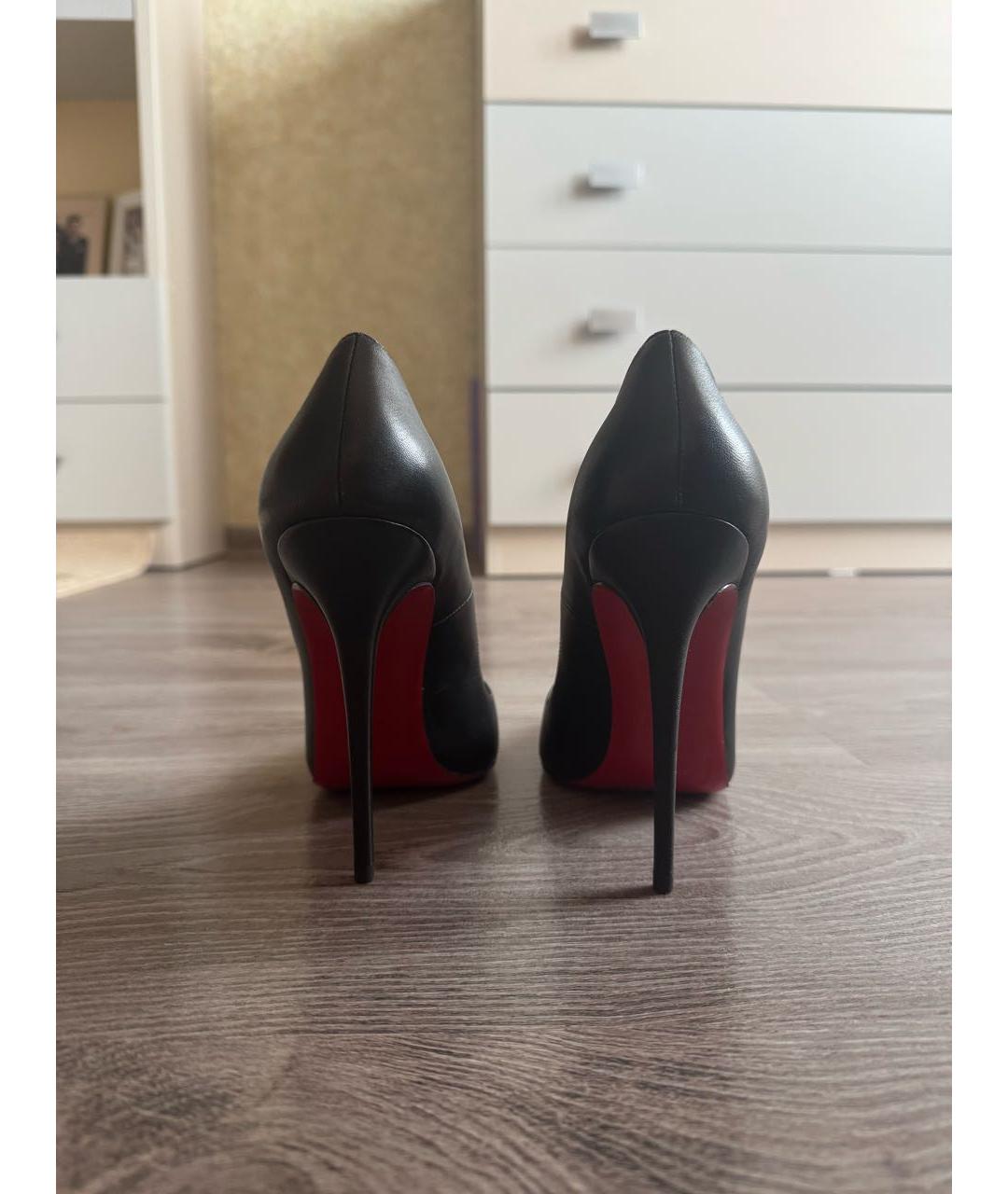 CHRISTIAN LOUBOUTIN Черные кожаные туфли, фото 4