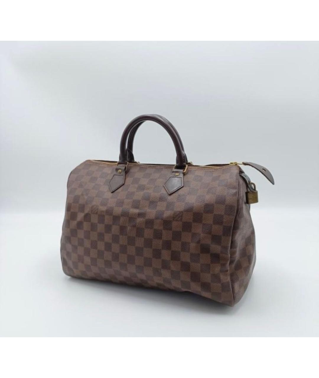 LOUIS VUITTON Коричневая кожаная дорожная/спортивная сумка, фото 5