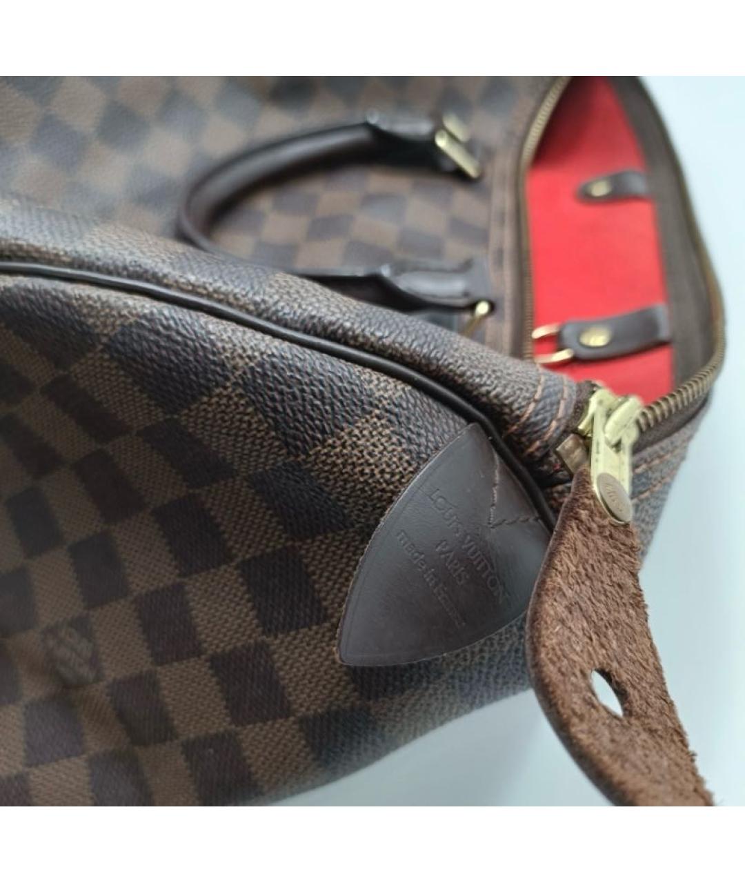 LOUIS VUITTON Коричневая кожаная дорожная/спортивная сумка, фото 7